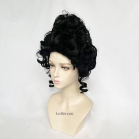 European French Aristocratic Makeup Ball Wig (Color: Black)