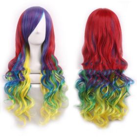 Harajuku Style Colored Female Long Curly Hair Hood (Option: M18189)