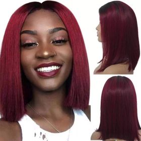 Wig Ladies Mid-point Short Wave Chemical Fiber Hair Cover (Color: Red)