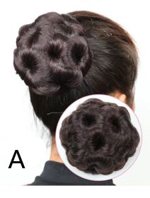 High Temperature Silk Wig Hair Ring, Hair Bun, Nine Flower Ball Head Bridal Costume Plate (Option: A style)