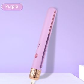 Electric Hair Straightener Two-in-one Small Hair Straightener Mini (Option: Purple-US)