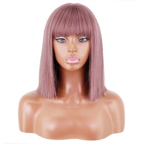 Short Straight Bangs Chemical Fiber Wig (Option: Thin Rattan)